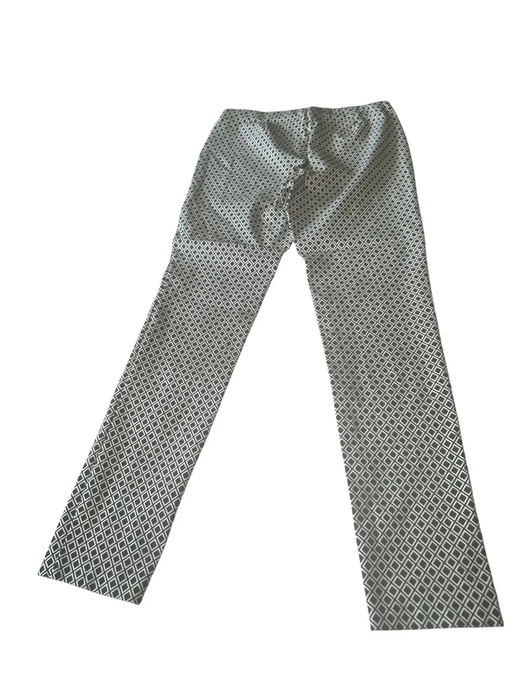 Michael Kors Womens Pants M Black White Geometric Print Pull On Stretch Slim